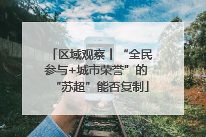区域观察丨“全民参与+城市荣誉”的“苏超”能否复制