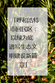 呼和浩特市回民区：以绿为底 谱写生态文明建设新篇章