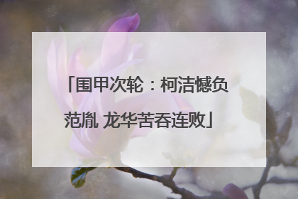 围甲次轮：柯洁憾负范胤 龙华苦吞连败