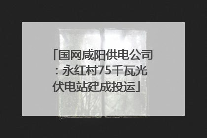 国网咸阳供电公司：永红村75千瓦光伏电站建成投运