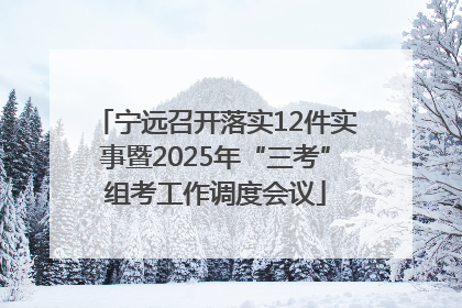 宁远召开落实12件实事暨2025年“三考”组考工作调度会议