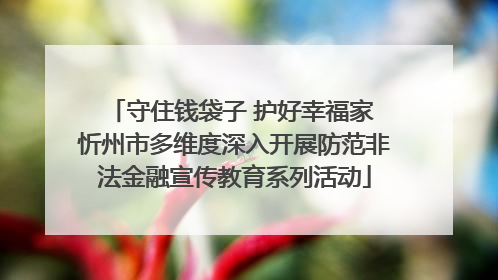 守住钱袋子 护好幸福家 忻州市多维度深入开展防范非法金融宣传教育系列活动