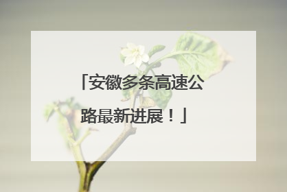 安徽多条高速公路最新进展！
