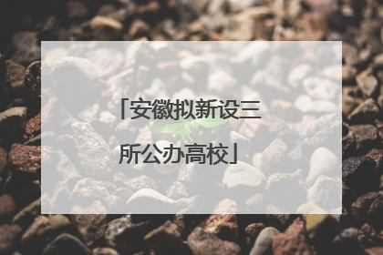 安徽拟新设三所公办高校