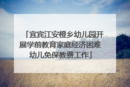 宜宾江安橙乡幼儿园开展学前教育家庭经济困难幼儿免保教费工作