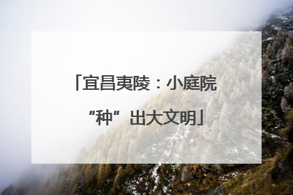 宜昌夷陵：小庭院“种”出大文明