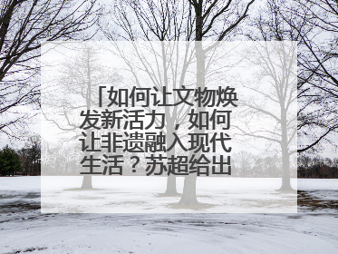 如何让文物焕发新活力，如何让非遗融入现代生活？苏超给出一个很好启示