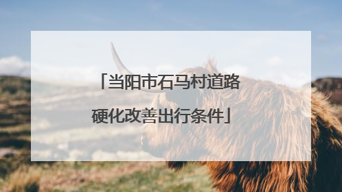 当阳市石马村道路硬化改善出行条件