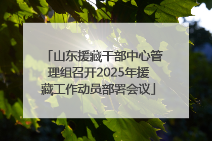 山东援藏干部中心管理组召开2025年援藏工作动员部署会议