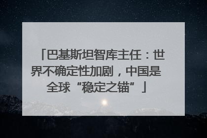 巴基斯坦智库主任：世界不确定性加剧，中国是全球“稳定之锚”