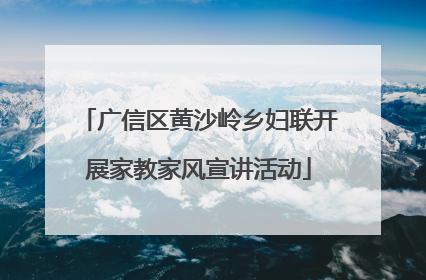 广信区黄沙岭乡妇联开展家教家风宣讲活动