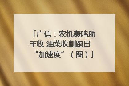 广信：农机轰鸣助丰收 油菜收割跑出“加速度”（图）