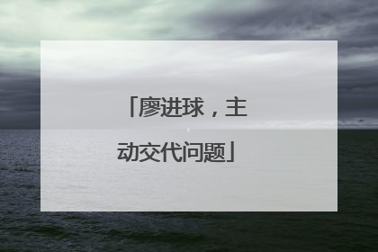 廖进球，主动交代问题