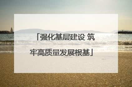 强化基层建设 筑牢高质量发展根基
