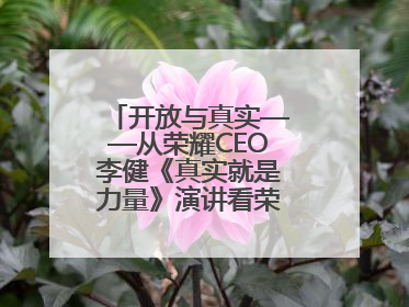 开放与真实——从荣耀CEO李健《真实就是力量》演讲看荣耀的企业新经