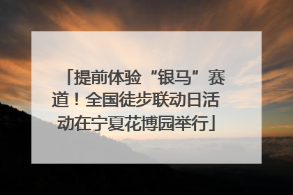 提前体验“银马”赛道！全国徒步联动日活动在宁夏花博园举行