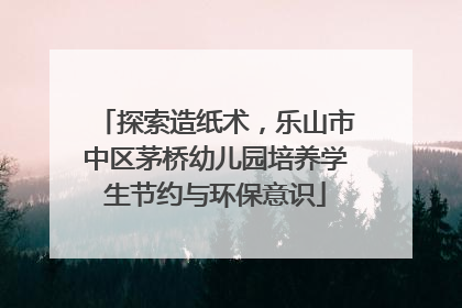 探索造纸术，乐山市中区茅桥幼儿园培养学生节约与环保意识