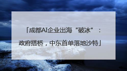 成都AI企业出海“破冰”：政府搭桥，中东首单落地沙特