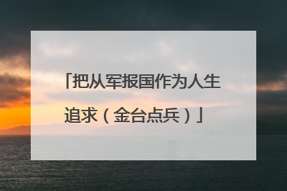 把从军报国作为人生追求（金台点兵）