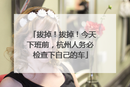 拔掉！拔掉！今天下班前，杭州人务必检查下自己的车