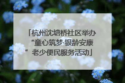 杭州沈塘桥社区举办“童心筑梦·银龄安康”老少便民服务活动