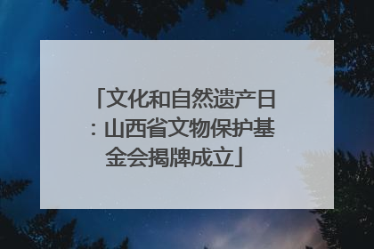 文化和自然遗产日：山西省文物保护基金会揭牌成立