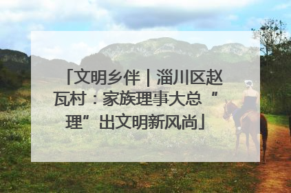 文明乡伴｜淄川区赵瓦村：家族理事大总“理”出文明新风尚