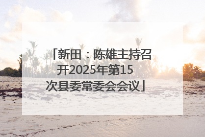 新田：陈雄主持召开2025年第15次县委常委会会议
