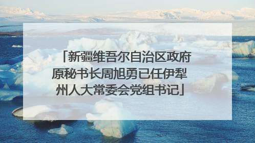 新疆维吾尔自治区政府原秘书长周旭勇已任伊犁州人大常委会党组书记