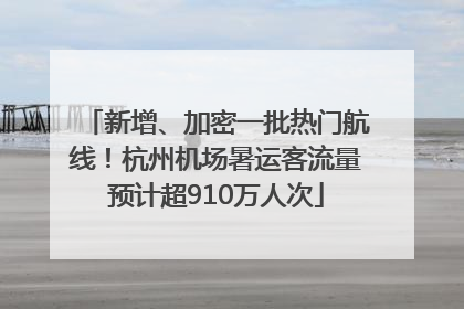 新增、加密一批热门航线！杭州机场暑运客流量预计超910万人次