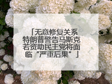 无意修复关系 特朗普警告马斯克若资助民主党将面临“严重后果”