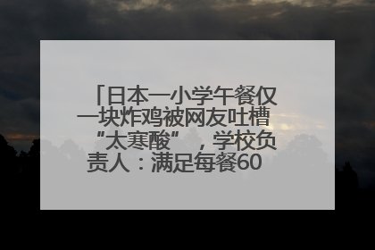 日本一小学午餐仅一块炸鸡被网友吐槽“太寒酸”，学校负责人：满足每餐600千卡的标准