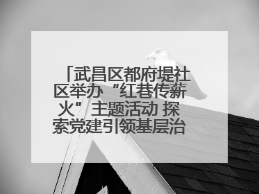 武昌区都府堤社区举办“红巷传薪火”主题活动 探索党建引领基层治理新路径