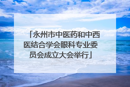 永州市中医药和中西医结合学会眼科专业委员会成立大会举行