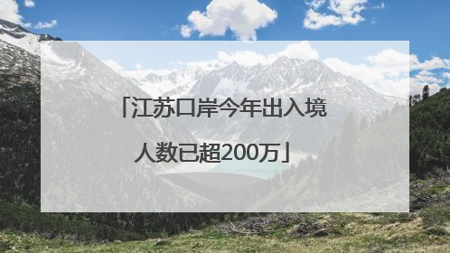 江苏口岸今年出入境人数已超200万