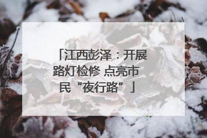 江西彭泽：开展路灯检修 点亮市民“夜行路”