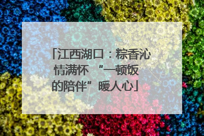江西湖口：粽香沁 情满怀 “一顿饭的陪伴”暖人心