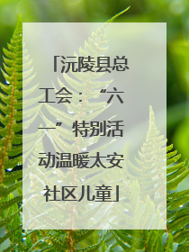 沅陵县总工会：“六一”特别活动温暖太安社区儿童
