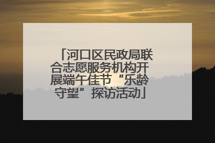 河口区民政局联合志愿服务机构开展端午佳节“乐龄守望”探访活动
