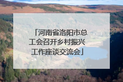 河南省洛阳市总工会召开乡村振兴工作座谈交流会