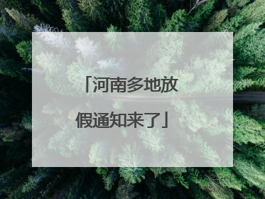 河南多地放假通知来了