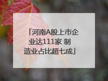 河南A股上市企业达111家 制造业占比超七成