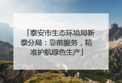 泰安市生态环境局新泰分局：靠前服务，精准护航绿色生产