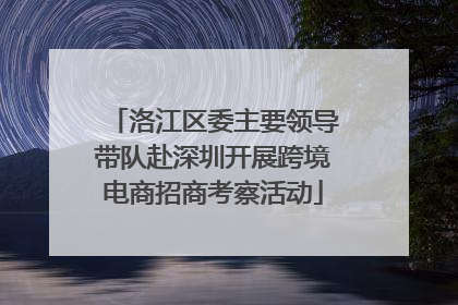 洛江区委主要领导带队赴深圳开展跨境电商招商考察活动