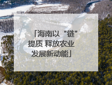 海南以“链”提质 释放农业发展新动能
