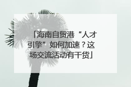 海南自贸港“人才引擎”如何加速？这场交流活动有干货