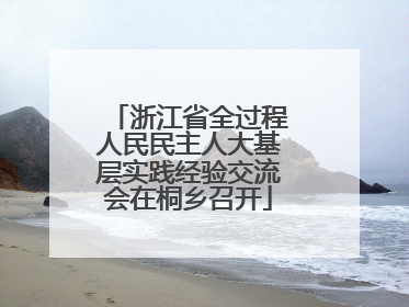 浙江省全过程人民民主人大基层实践经验交流会在桐乡召开