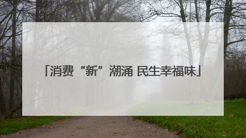 消费“新”潮涌 民生幸福味