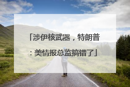 涉伊核武器，特朗普：美情报总监搞错了