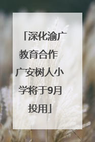 深化渝广教育合作 广安树人小学将于9月投用